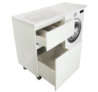 Напольная тумба под раковину Эстет Dallas Luxe ФР-00002266 Л/П 130см два ящика белый